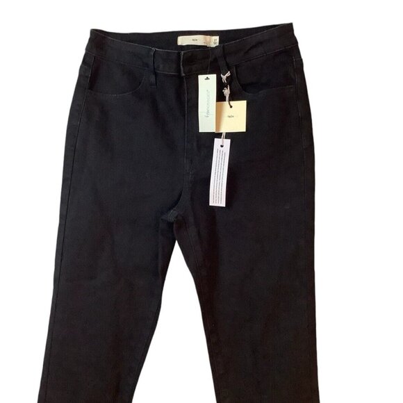 NWT Francesca's High Rise Skinny Stretch Jeans Black Denim Size 27 - Picture 3 of 9